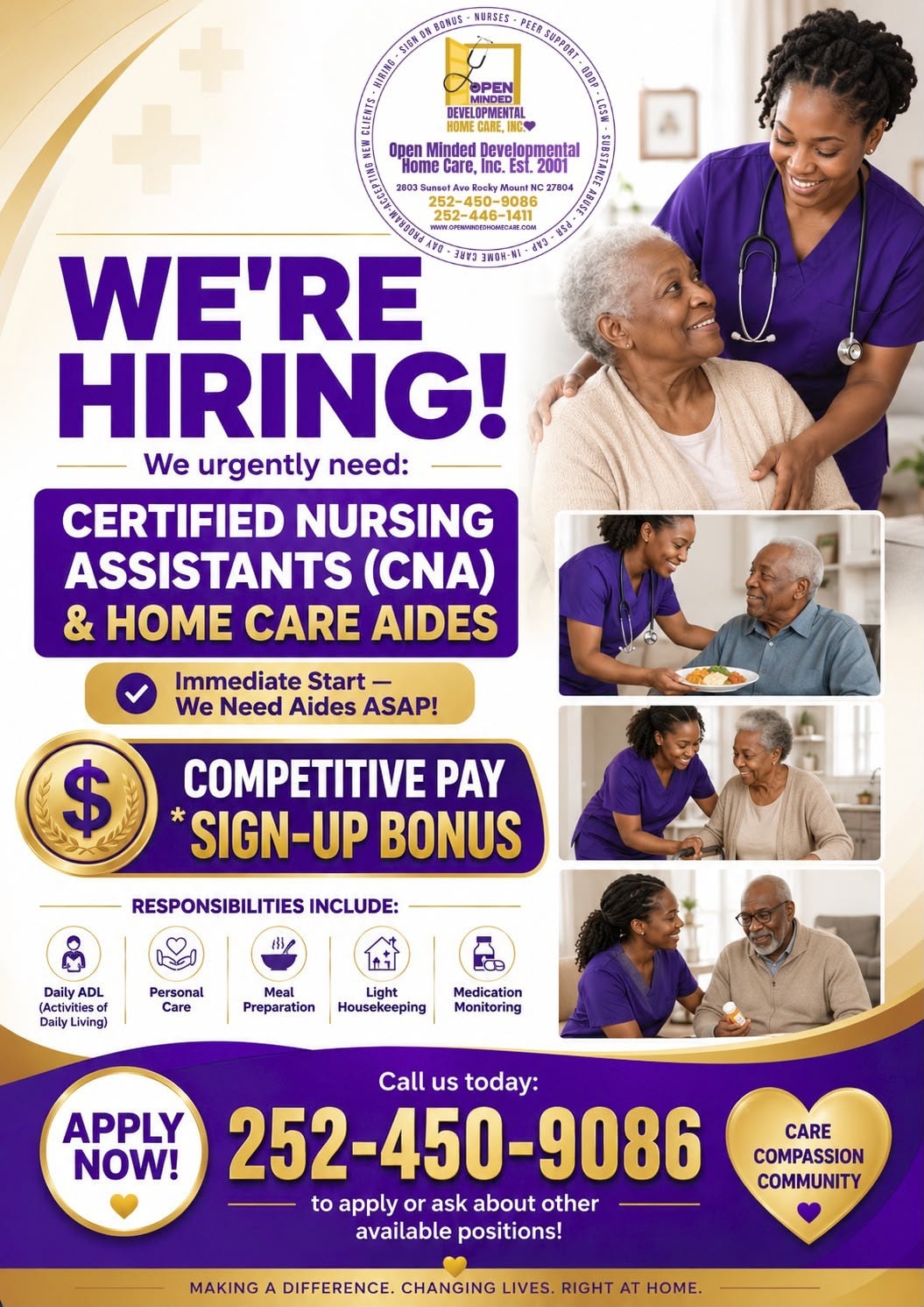We're Hiring — Open-Minded Developmental Home Care